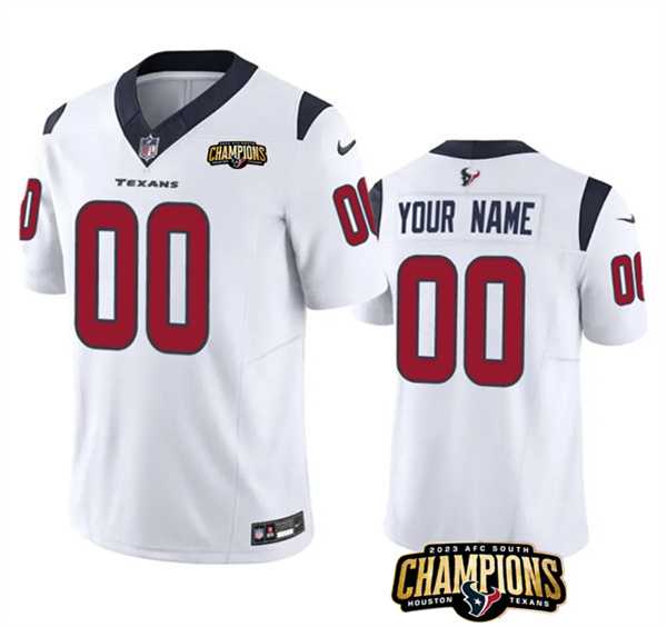 Men & Women & Youth Houston Texans Active Player Custom White 2023 F.U.S.E. AFC South Champions Patch Vapor Limited Jersey